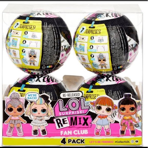 NWT L.O.L. Surprise! Remix Fan Club 4pk. 4 Re-released Dolls each w/7 Surprise - Picture 2 of 5